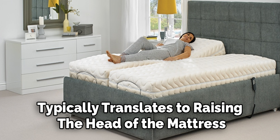 Typically Translates to Raising 
The Head of the Mattress